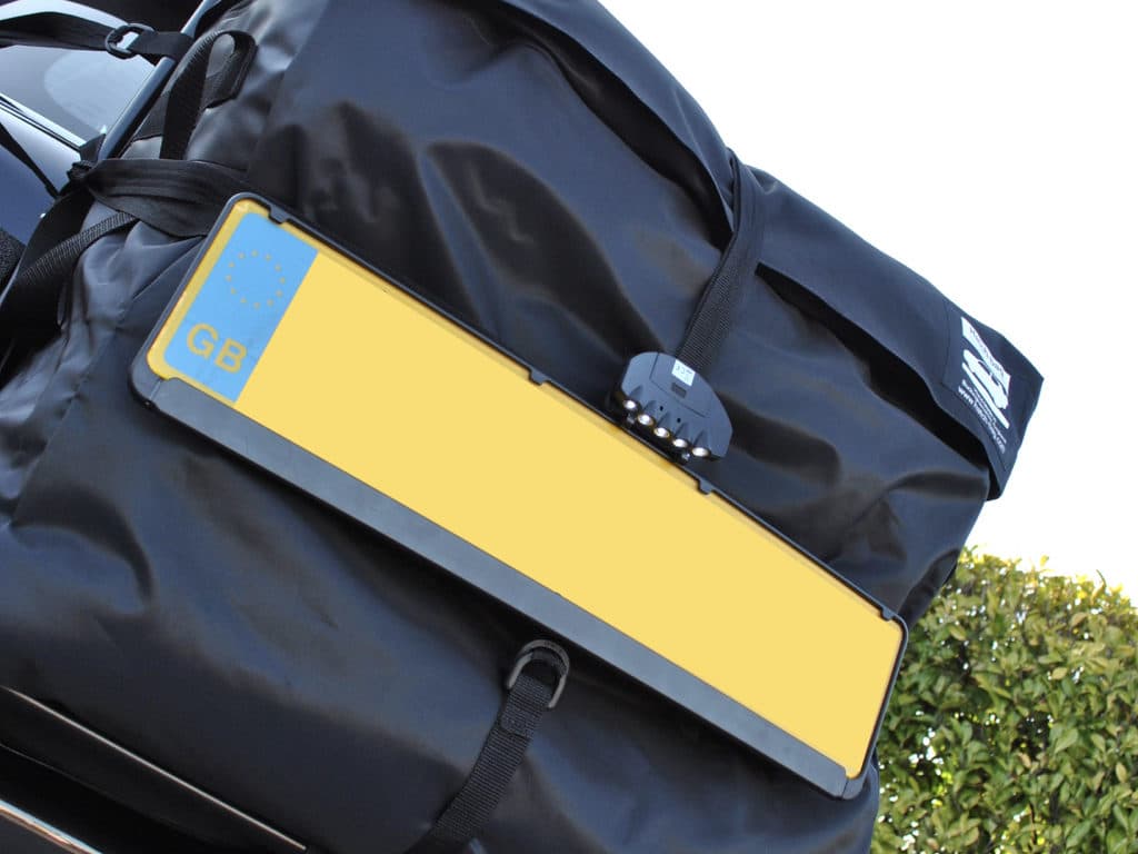 close up of the hatchbag luggage system 